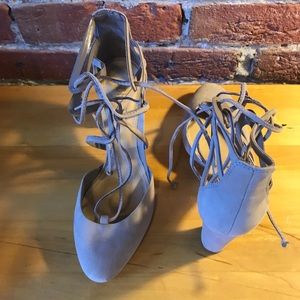 Anthropologie Lace up heel